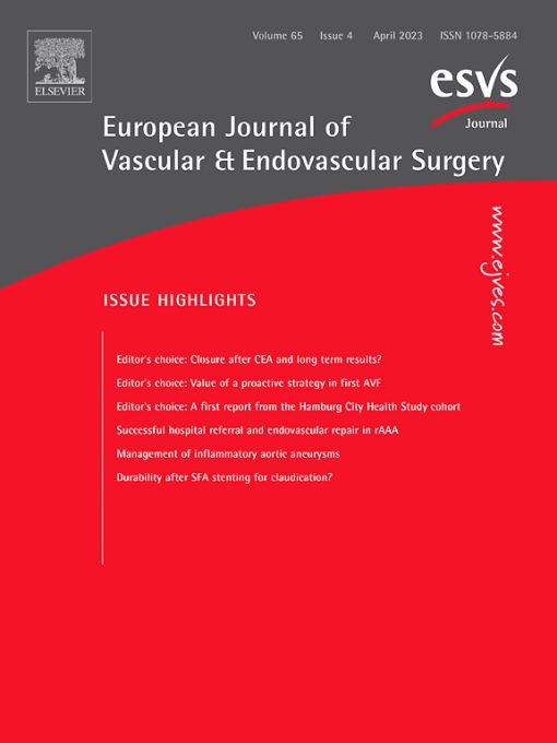 European Journal of Vascular and Endovascular Surgery: Volume 59 (Issue 1 to Issue 6) 2020 PDF