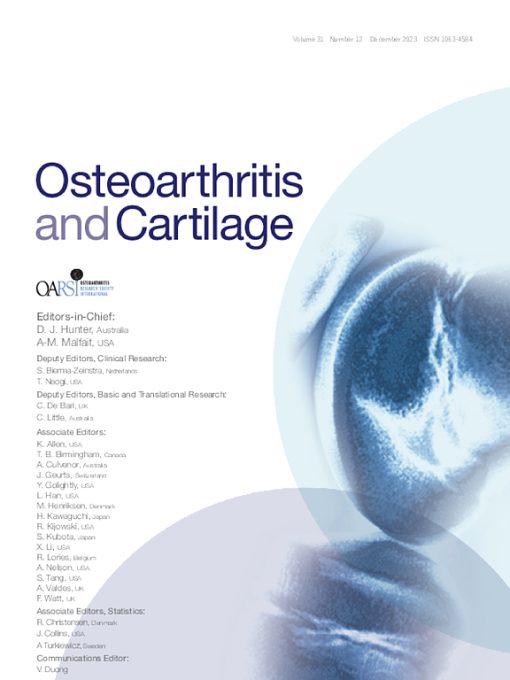 Osteoarthritis and Cartilage: Volume 31 (Issue 1 to Issue 12) 2023 PDF