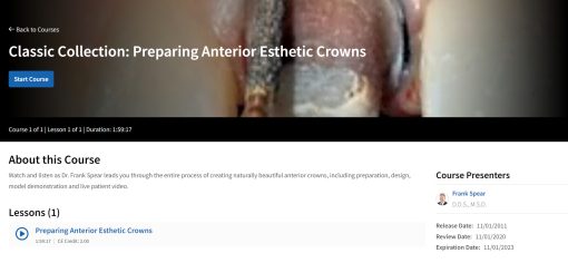 Classic Collection: Preparing Anterior Esthetic Crowns