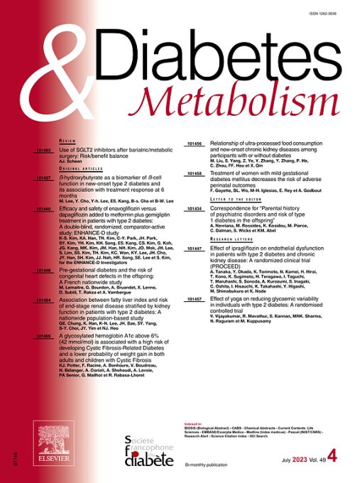 Diabetes & Metabolism: Volume 49 (Issue 1 to Issue 6) 2023 PDF