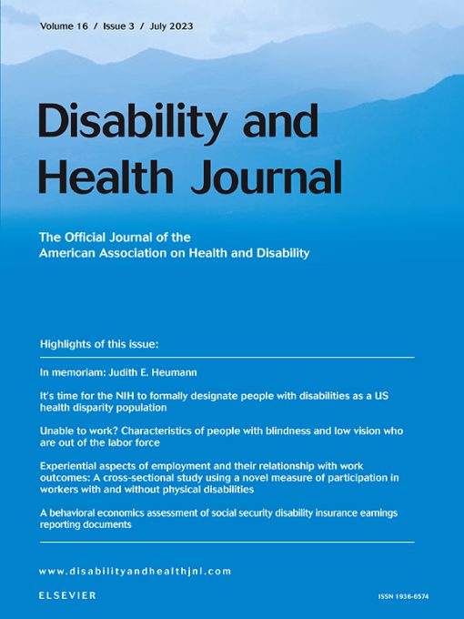 Disability and Health Journal: Volume 16 (Issue 1 to Issue 4) 2023 PDF