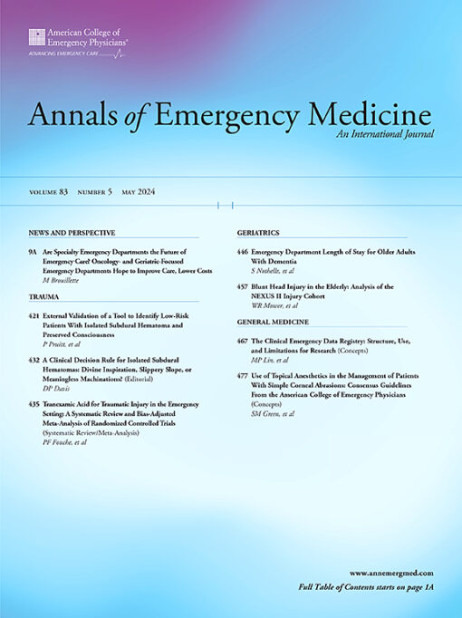 Annals of Emergency Medicine: Volume 83 (Issue 1 to Issue 5) 2024 PDF