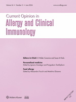 Current Opinion in Allergy & Clinical Immunology: Volume 24 (1 – 3) 2024 PDF