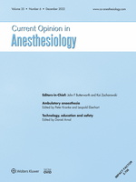 Current Opinion in Anaesthesiology: Volume 35 (1 – 6) 2022 PDF