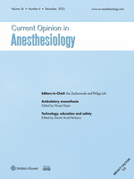 Current Opinion in Anaesthesiology: Volume 36 (1 – 6) 2023 PDF