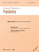 Current Opinion in Psychiatry: Volume 36 (1 – 6) 2023 PDF